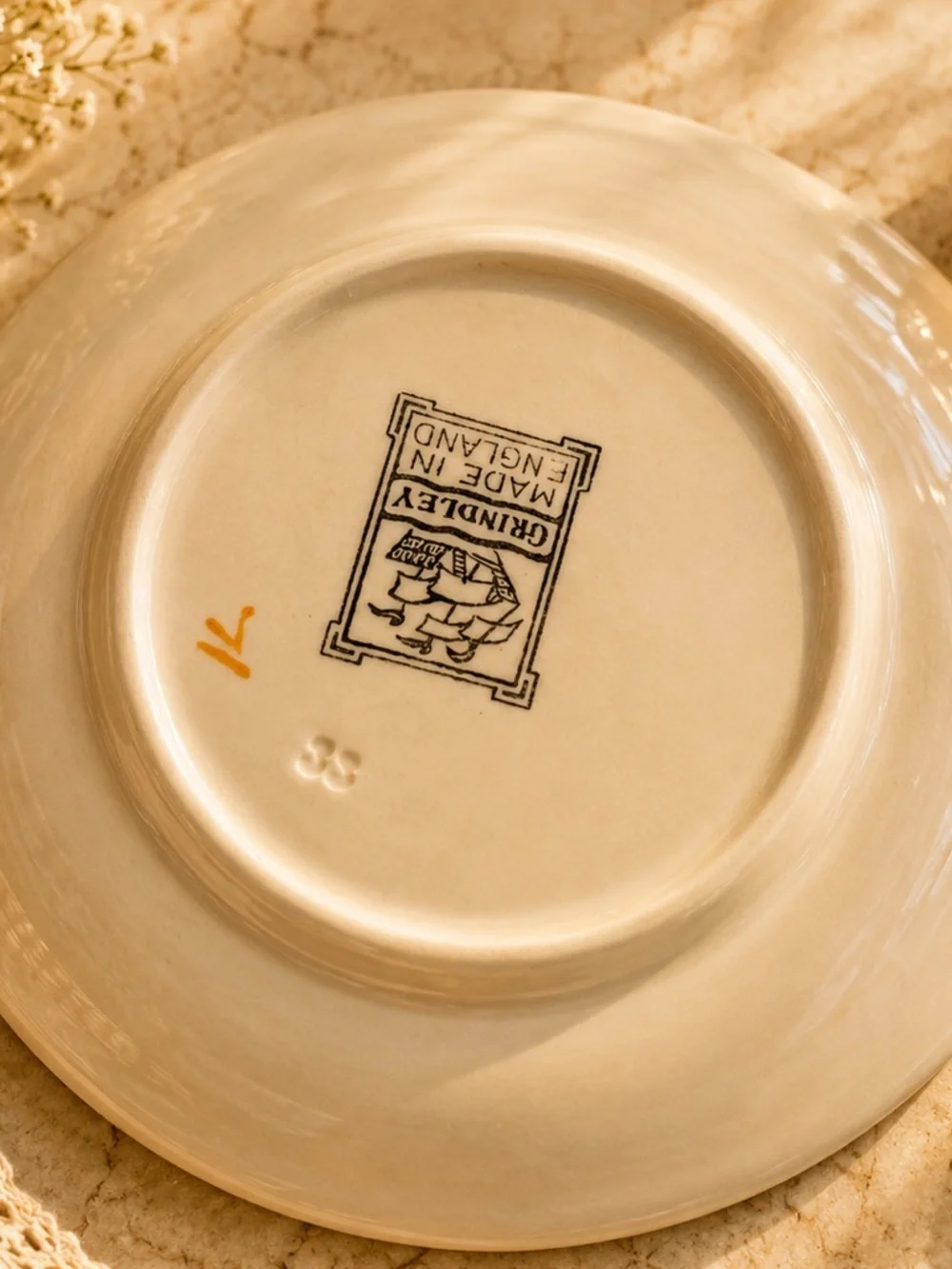 Vintage Grindley England 8.5” Rimmed Soup Bowls Set Of 5 Floral